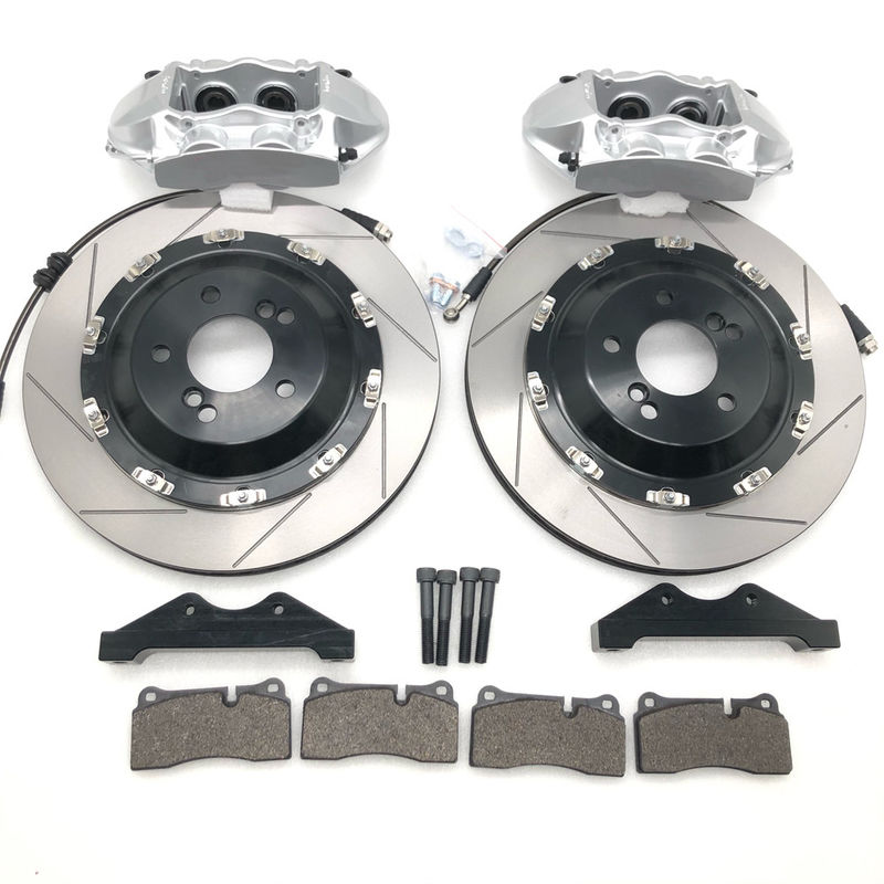 HT250 Floating 4 Pot Brake Kit Rear Aluminum Bracket 330X28mm 20in Wheel